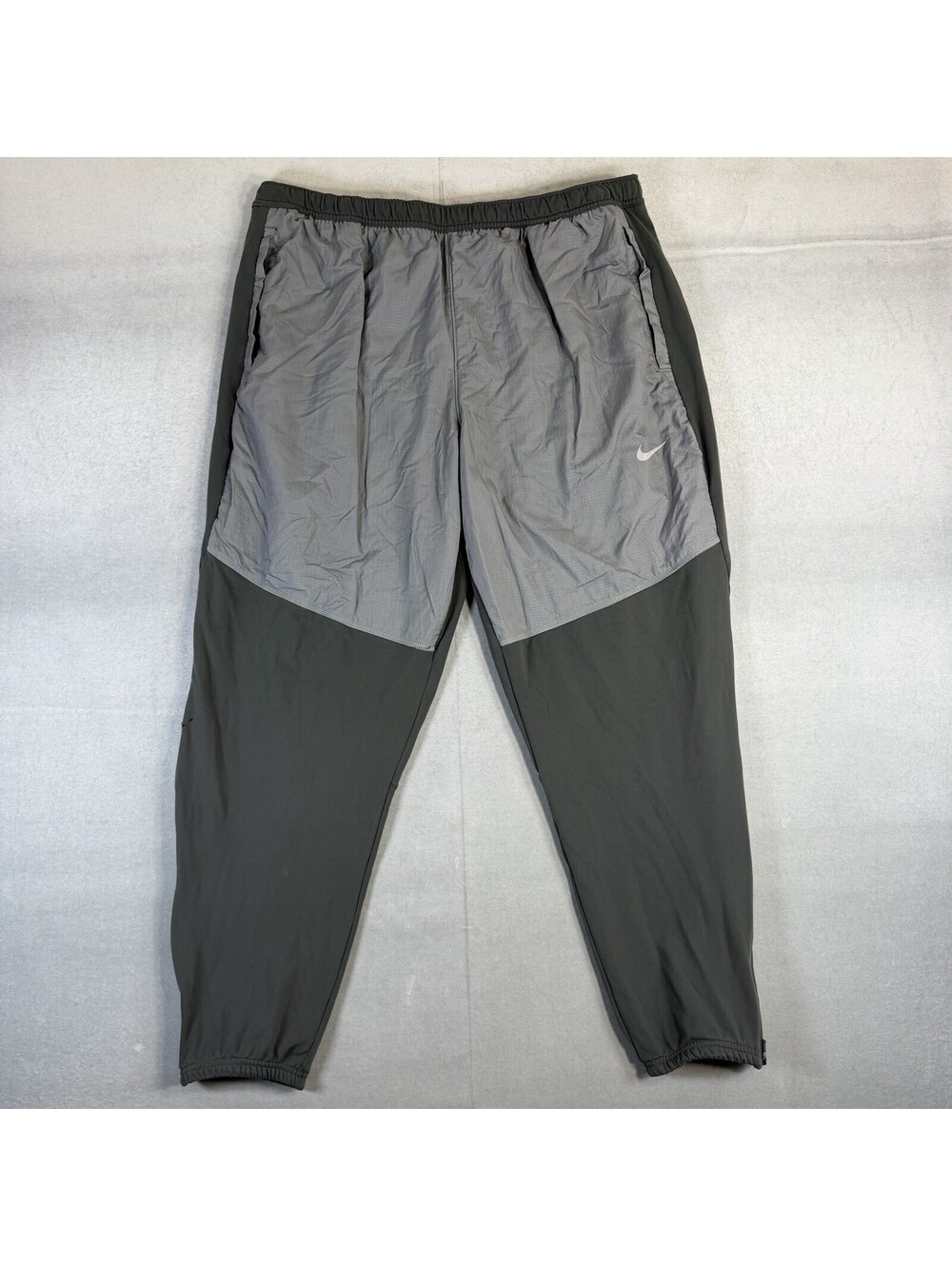 Nike Phenom Elite Running Pants Men's 2XL Gray Dri-Fit Zip Ankles CU5518